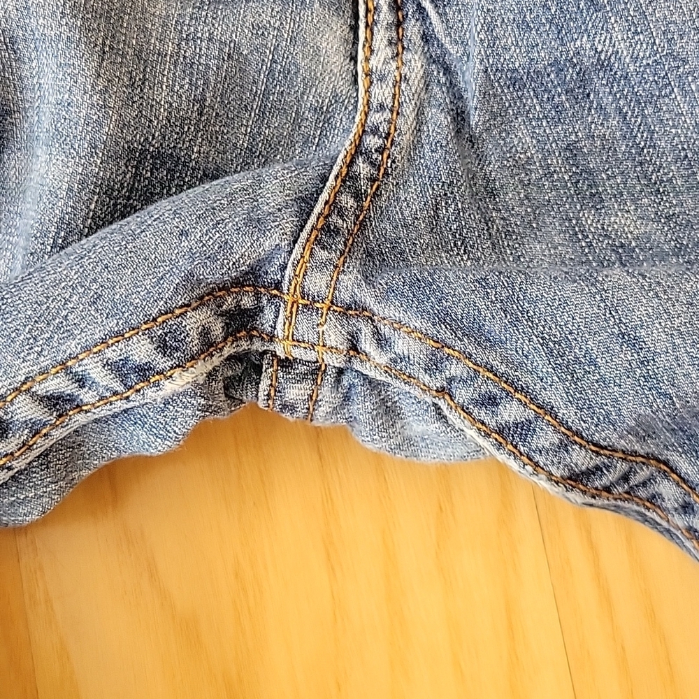 Levi’s 505 Jeans 36x32 Men’s Regular Fit Blue Denim Straight Leg Distressed - Picture 11 of 13